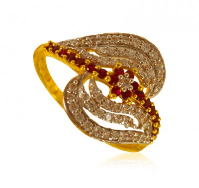 22kt Gold CZ ladies Ring ( Ladies Signity Rings )