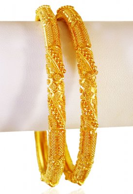 22KT Gold Filigree Bangles(2pcs) ( Gold Bangles )