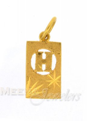 22Kt Initial Pendant (H) ( Initial Pendants )