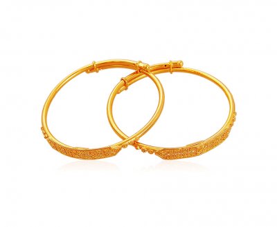 Gold Baby Kadas (2 Pc) ( Baby Bangles )