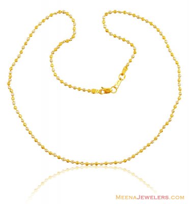 22k Fancy 2 Tone balls Chain ( 22Kt Gold Fancy Chains )