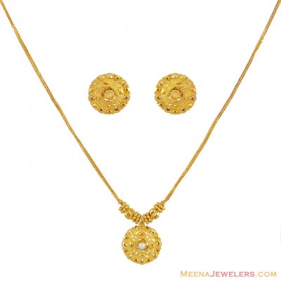 22K Fancy Light Necklace Set ( Light Sets )