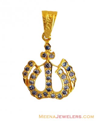 22K CZ Studded Allah Pendant ( Allah, Ali and Ayat Pendants )