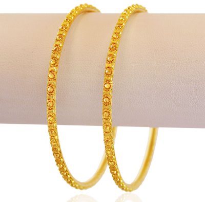 22K Gold Filigree Bangles 2PCs ( Gold Bangles )