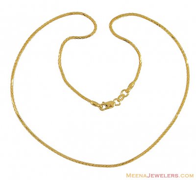 22Kt Gold Kids Chain (14 Inches) ( Plain Gold Chains )