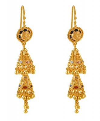 Gold Earrings with Hangings ( 22Kt Gold Fancy Earrings )