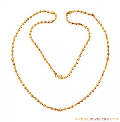 Gold Balls Chain (24 Inches) ( 22Kt Long Chains (Ladies) )