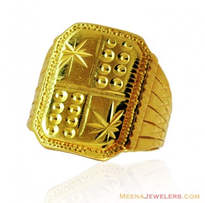 Indian Gold Mens 22K Ring - RiMs14880 - 22K Gold handmade Indian Ring ...