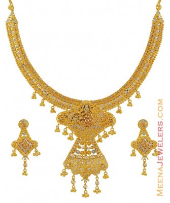 22K 2Tone Necklace Set ( 22 Kt Gold Sets )