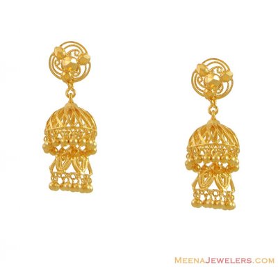 22 Karat Chandelier Earrings ( 22Kt Gold Fancy Earrings )