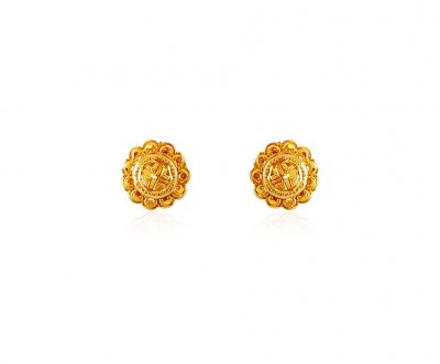 Fancy 22k Gold Flower Tops ( 22 Kt Gold Tops )