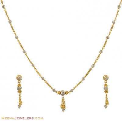 Two Tone Gold Necklace Set ( Light Sets )