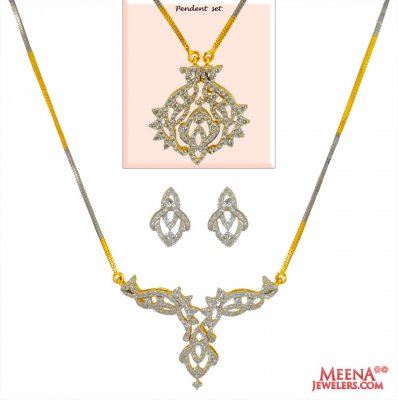 18 Kt Gold Diamond Necklace Set ( Diamond Necklace Sets )
