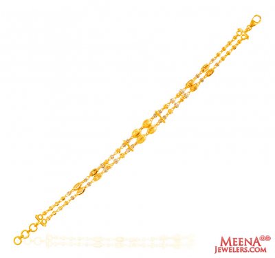 22Kt Gold TwoTone Bracelet  ( Ladies Bracelets )