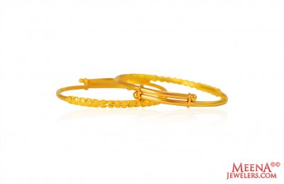 22k Gold Kids Bangle  (2pc) ( Baby Bangles )