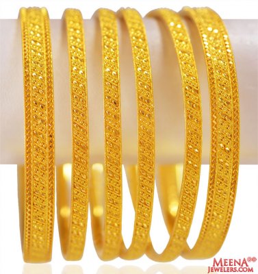 22 Karat Gold Bangles Set of 6 ( Set of Bangles )