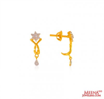 22K Yellow Gold Fancy Earrings   ( 22Kt Gold Fancy Earrings )