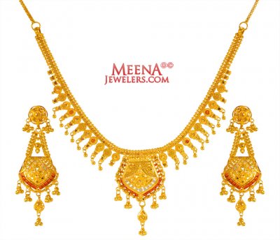 22KT Gold Set with Earrings ( 22 Kt Gold Sets )