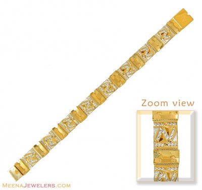 22K Fancy TwoTone Bracelet ( Men`s Bracelets )