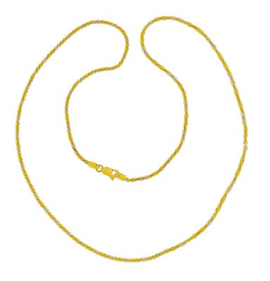 22 Kt Gold Two Tone Chain ( 22Kt Gold Fancy Chains )