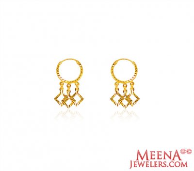 22K Gold Earrings  ( Hoop Earrings )