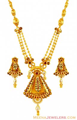 22k Antique Kundan Set ( Antique Necklace Sets )