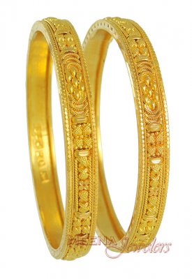 Gold Filigree Bangles ( Gold Bangles )