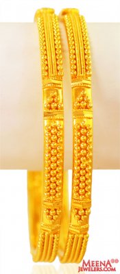 22kt Gold Bangles 2pc ( Gold Bangles )