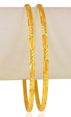 22K Machine Bangles (2PC) ( Gold Bangles )