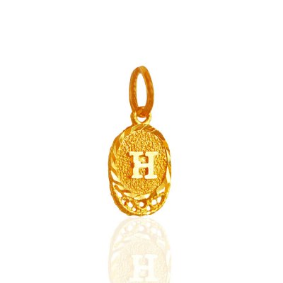 22Karat Gold (H) Initial Pendant ( Initial Pendants )