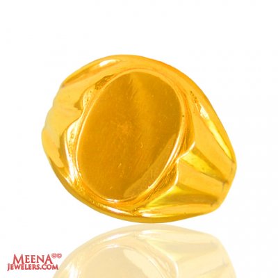 22Kt Gold Plain Mens Ring ( Mens Gold Ring )