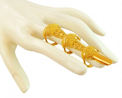 22K Traditional Layered Bridal Ring ( Ladies Gold Ring )