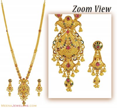 22K Bridal Necklace, Earrings Set ( Bridal Necklace Sets )