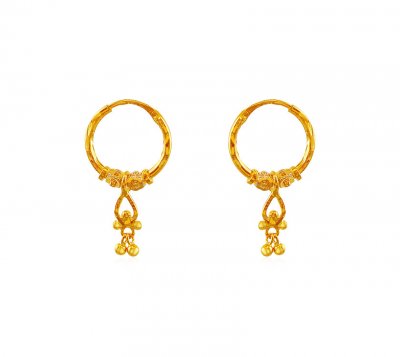 Gold Hoops with dangling ( Hoop Earrings )