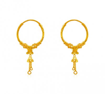 Fancy 22K Hoop Earrings ( Hoop Earrings )