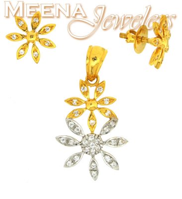 22Kt Gold Signity Pendant Set ( Fancy Pendant Set )