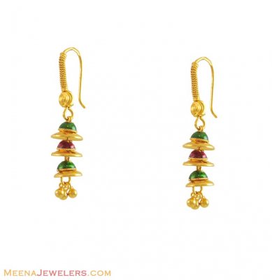 22k Meenakari Earrings  ( 22Kt Gold Fancy Earrings )