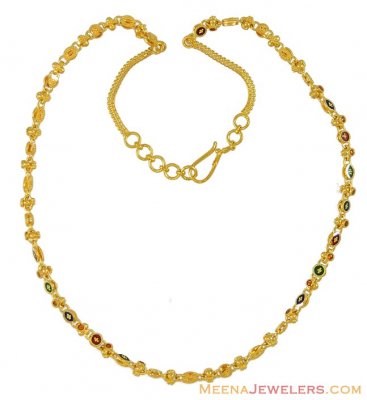 Fancy Meenakari Chain (22K Gold) - ChFc9064 - 22k gold fancy chain with ...