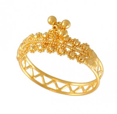 22K Filigree Ring with Hanging ( Ladies Gold Ring )