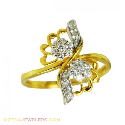 22k Gold 2 Tone Ring ( Ladies Signity Rings )