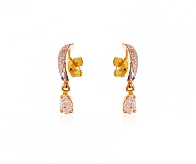 22K Gold Two Tone Earrings ( Signity Earrings )