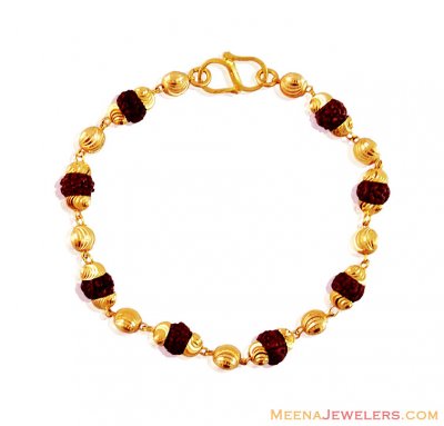 Mens Bracelet with Rudraksha (22K) ( Men`s Bracelets )