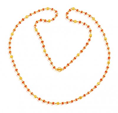 22K Gold Indian Rudraksh Mala ( Men`s Gold Chains )