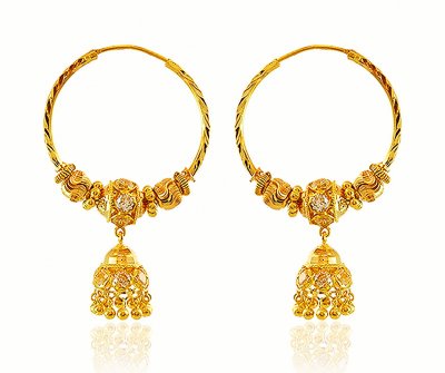 22K Gold Hoop ( Earrings) ( Hoop Earrings )