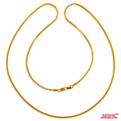 22KT Gold Fox Tail Chain  ( Plain Gold Chains )