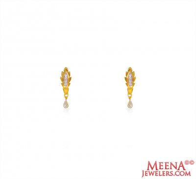 22K Gold Earring with Star Signity ( Signity Earrings )