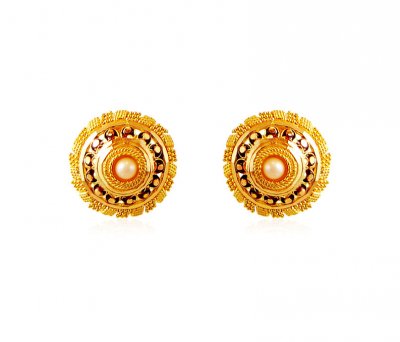 22K Gold Top with Pearl ( 22 Kt Gold Tops )