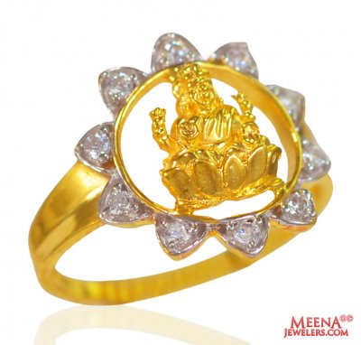 22k Gold Laxmi Maa Ladies Ring ( Ladies Signity Rings )