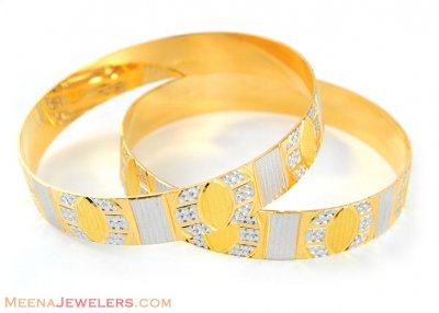 Gold Laser Two tone Bangle ( Two Tone Bangles )