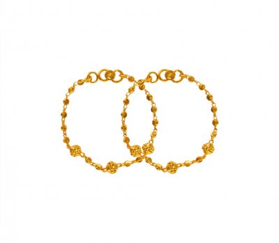 22 Karat Gold Beads Maniya (2PC) ( 22Kt Baby Bracelets )